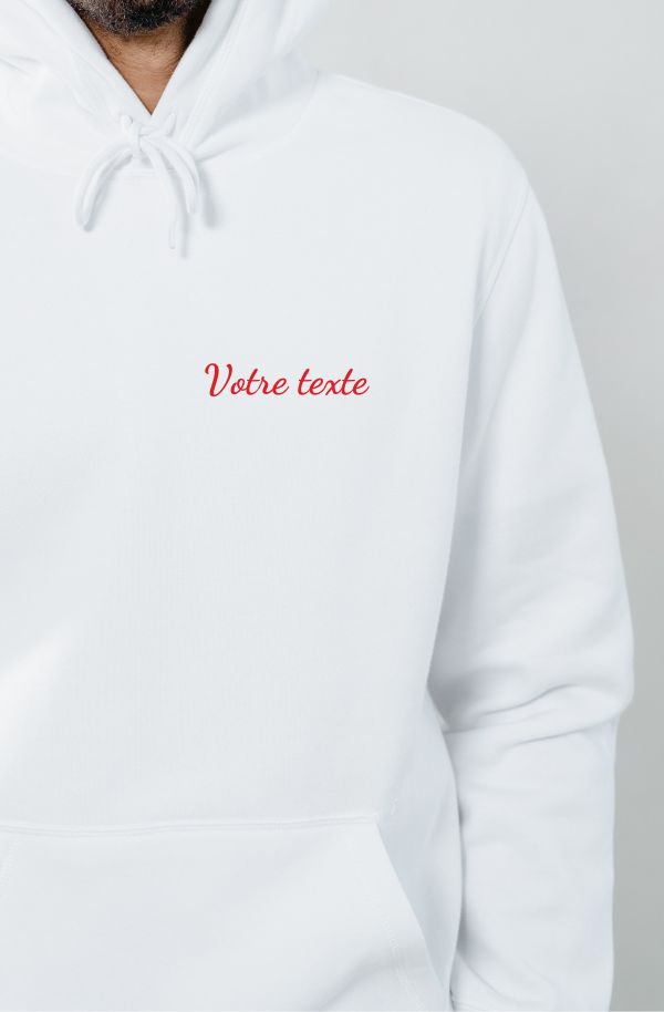 sweat-a-capuche-blanc-personnalise-rouge-pheros-lgbt