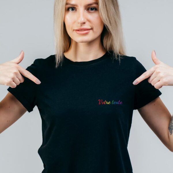 🎨 Teesh noir brodé personnalisé